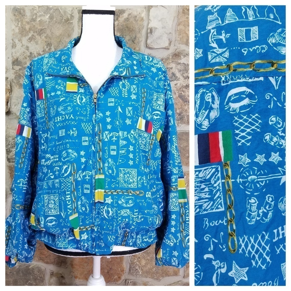 VINTAGE 90s LizSport XL Nautical Jacket